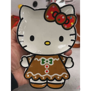 Hello Kitty Gingerbread Sculpted Ceramic Trinket Tray Decorative Plate